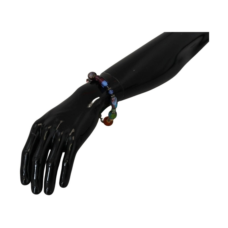 Dolce & Gabbana multicolor Silver Chain Brass Beaded Lobster Clasp Bracelet