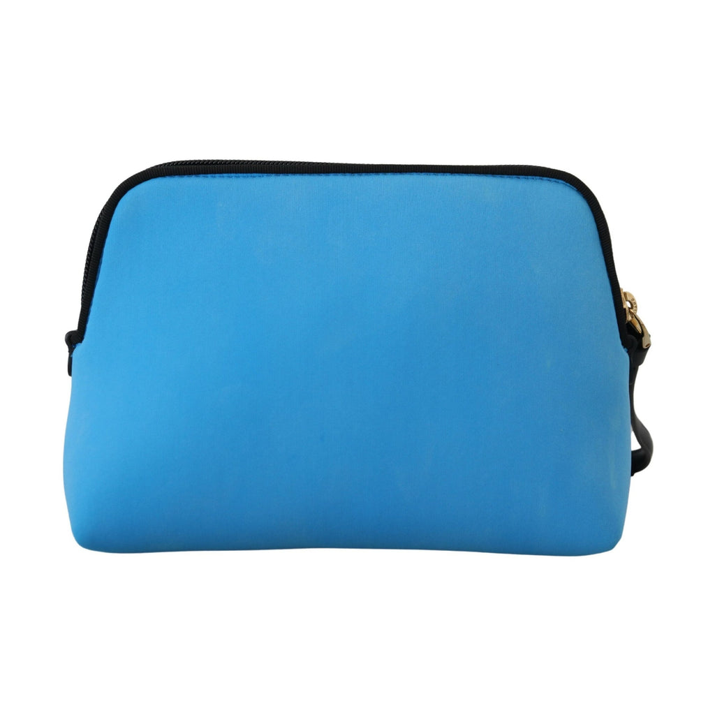 Dolce & Gabbana Blue Logo Print Hand Pouch Leopard Print Toiletry Bag