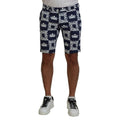 Dolce & Gabbana Blue Logo Print Cotton Chinos Shorts