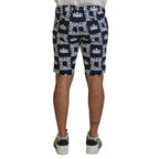 Dolce & Gabbana Blue Logo Print Cotton Chinos Shorts