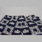Dolce & Gabbana Blue Logo Print Cotton Chinos Shorts