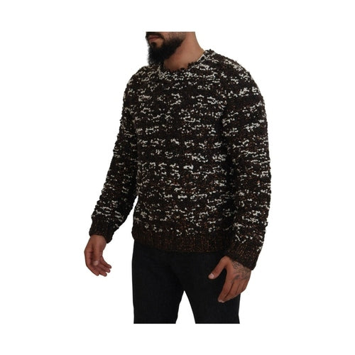 Dolce & Gabbana Brown Knitted Wool Fatto A Mano Sweater