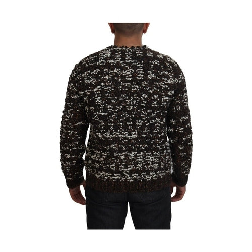 Dolce & Gabbana Brown Knitted Wool Fatto A Mano Sweater