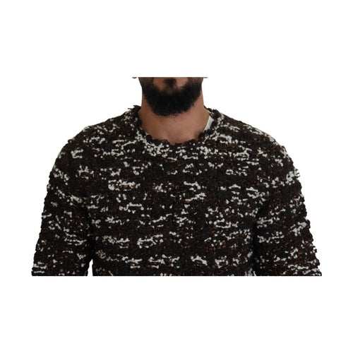 Dolce & Gabbana Brown Knitted Wool Fatto A Mano Sweater