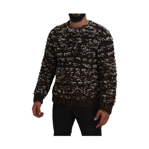 Dolce & Gabbana Brown Knitted Wool Fatto A Mano Sweater
