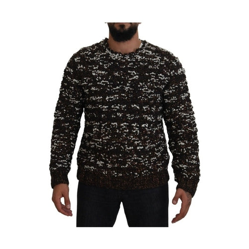 Dolce & Gabbana Brown Knitted Wool Fatto A Mano Sweater