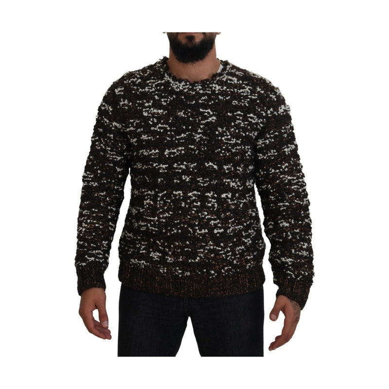 Dolce & Gabbana Brown Knitted Wool Fatto A Mano Sweater