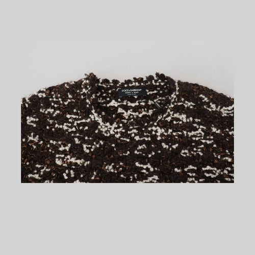 Dolce & Gabbana Brown Knitted Wool Fatto A Mano Sweater
