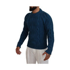 Dolce & Gabbana Blue Knitted Wool Alpaca Pullover Sweater