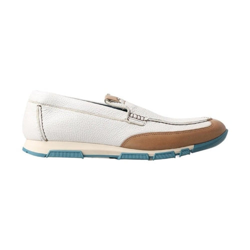 Dolce & Gabbana White Leather Loafers Moccasins Shoes