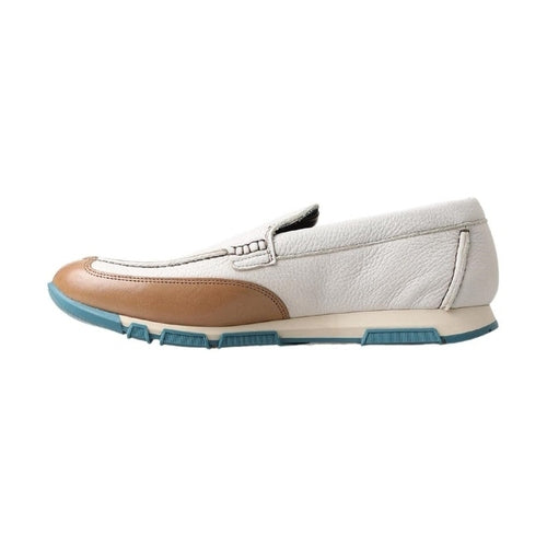 Dolce & Gabbana White Leather Loafers Moccasins Shoes