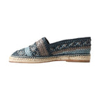 Dolce & Gabbana Blue Gray Leather Buffalo Espadrille Shoes