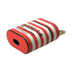 Orange Stripe Dauphine Leather Logo Strap Airpod Case