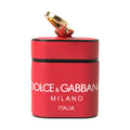 Dolce & Gabbana Red Leather Gold Tone Metal Logo Print Strap Airpods Case