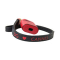 Dolce & Gabbana Red Black Calf Leather Logo Print Strap Airpods Case