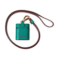 Dolce & Gabbana Green Maroon Calf Leather Logo Print Strap Airpods Case