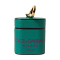 Dolce & Gabbana Green Maroon Calf Leather Logo Print Strap Airpods Case