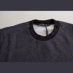 Dolce & Gabbana Dark Gray Cotton Crew Neck Pullover Sweater