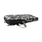 Gray Leopard Leather Men Purse Crossbody Sling Phone Bag