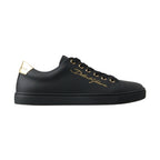 Dolce & Gabbana Black Gold Leather Classic Sneakers Shoes