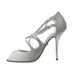 Dolce & Gabbana Silver Shimmers Sandals Heel Pumps Shoes