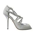 Dolce & Gabbana Silver Shimmers Sandals Heel Pumps Shoes