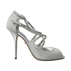 Dolce & Gabbana Silver Shimmers Sandals Heel Pumps Shoes