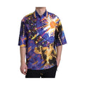 Dolce & Gabbana Luminaire Print Cotton Polo Top Men Shirt