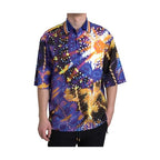 Dolce & Gabbana Luminaire Print Cotton Polo Top Men Shirt