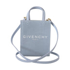 Givenchy Blue Coated Canvas Vertical Cloud Mini Shoulder Bag