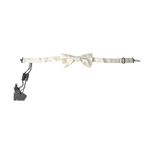 Dolce & Gabbana Ivory Fantasy Pattern Adjustable Neck Papillon Bow Tie