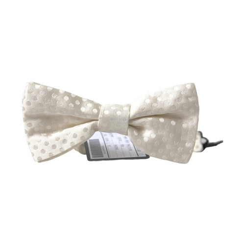 Dolce & Gabbana Ivory Fantasy Pattern Adjustable Neck Papillon Bow Tie