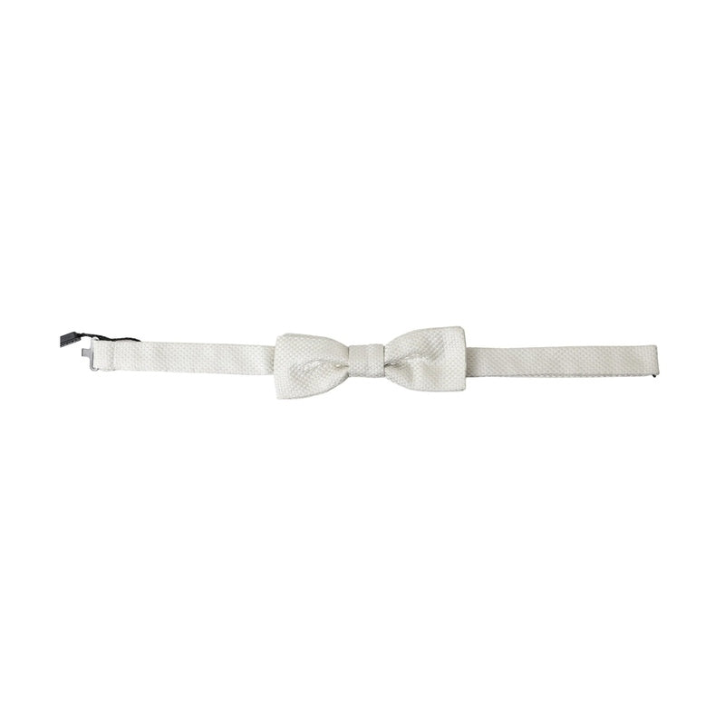 Dolce & Gabbana Ivory Silk Adjustable Neck Papillon Men Bow Tie