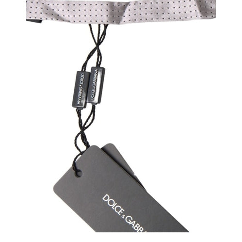 Dolce & Gabbana Gray Dotted Silk Adjustable Men Neck Papillon Bow Tie