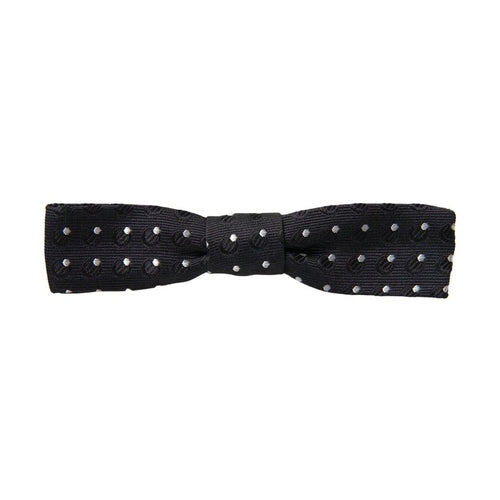 Dolce & Gabbana Black Polka Dot Silk Adjustable Men Neck Papillon Bow Tie