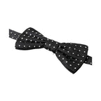 Dolce & Gabbana Black Polka Dot Silk Adjustable Men Neck Papillon Bow Tie