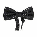 Dolce & Gabbana Black Polka Dot Silk Adjustable Men Neck Papillon Bow Tie