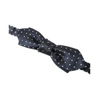 Dolce & Gabbana Blue Polka Dot Silk Adjustable Men Neck Papillon Bow Tie