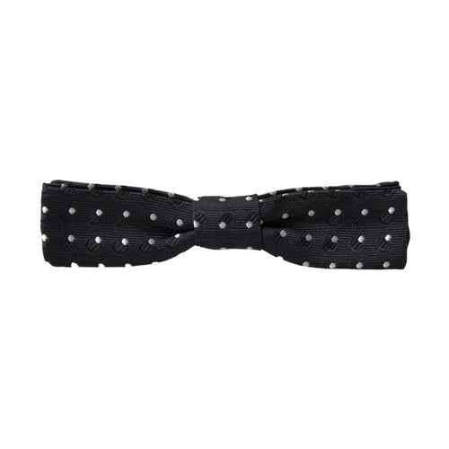 Dolce & Gabbana Black Polka Dot Silk Adjustable Men Neck Papillon Bow Tie
