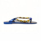 Dolce & Gabbana Blue Crystals Flats Sandals Beachwear Shoes