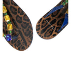 Dolce & Gabbana Blue Crystals Flats Sandals Beachwear Shoes