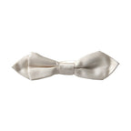 Dolce & Gabbana White Silk Slim Adjustable Neck Papillon Bow Tie