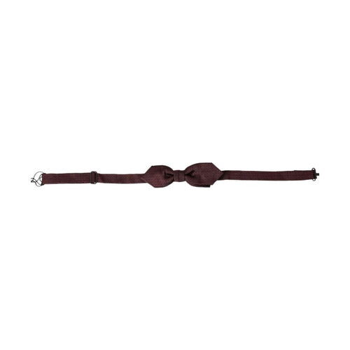 Dolce & Gabbana Red Bordeaux Silk Slim Adjustable Neck Papillon Bow Tie