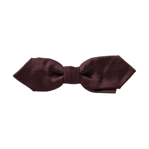 Dolce & Gabbana Red Bordeaux Silk Slim Adjustable Neck Papillon Bow Tie