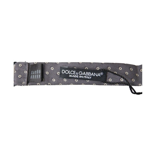 Dolce & Gabbana Gray Polka Dots Silk Adjustable Neck Papillon Bow Tie