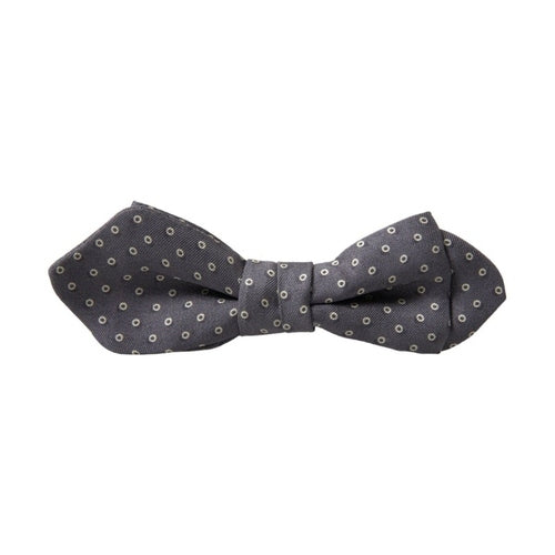 Dolce & Gabbana Gray Polka Dots Silk Adjustable Neck Papillon Bow Tie