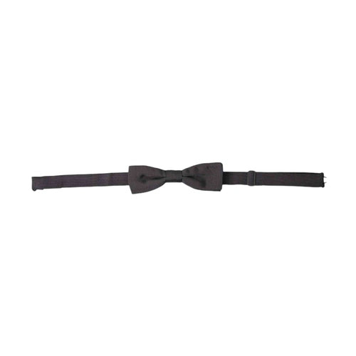 Dolce & Gabbana Dark Gray Silk Adjustable Neck Men Papillon Bow Tie