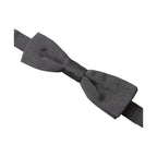 Dolce & Gabbana Dark Gray Silk Adjustable Neck Men Papillon Bow Tie