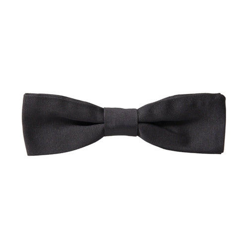 Dolce & Gabbana Dark Gray Silk Adjustable Neck Men Papillon Bow Tie