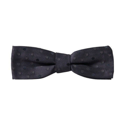Dolce & Gabbana Blue Polka Dot Silk Adjustable Neck Men Papillon Bow Tie